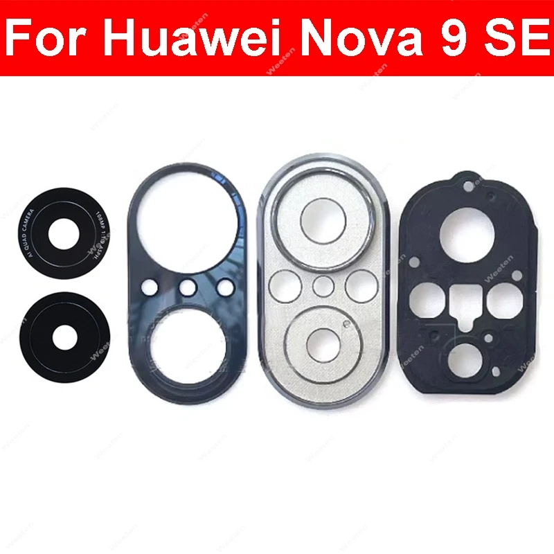 Rear Camera Glass Lens with Cover For Huawei Nova 9 Se 9SE Back Camera Lens Glass Cover Sticker Parts