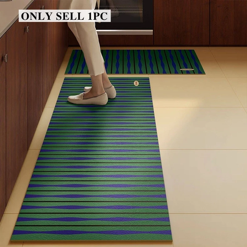 

Kitchen Rug Pvc Waterproof Leather Carpet Long Floor Mat Non-slip Oil-proof Carpets Modern Minimalist Style Home Decoration Rugs