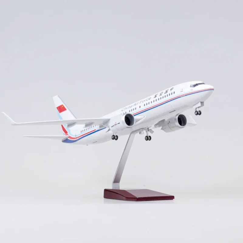 1/85 Scale 47CM Airplane 737 B737 Aircraft China Air Force One Airline W Light and Wheel Diecast Plastic Resin Plane Model Toy