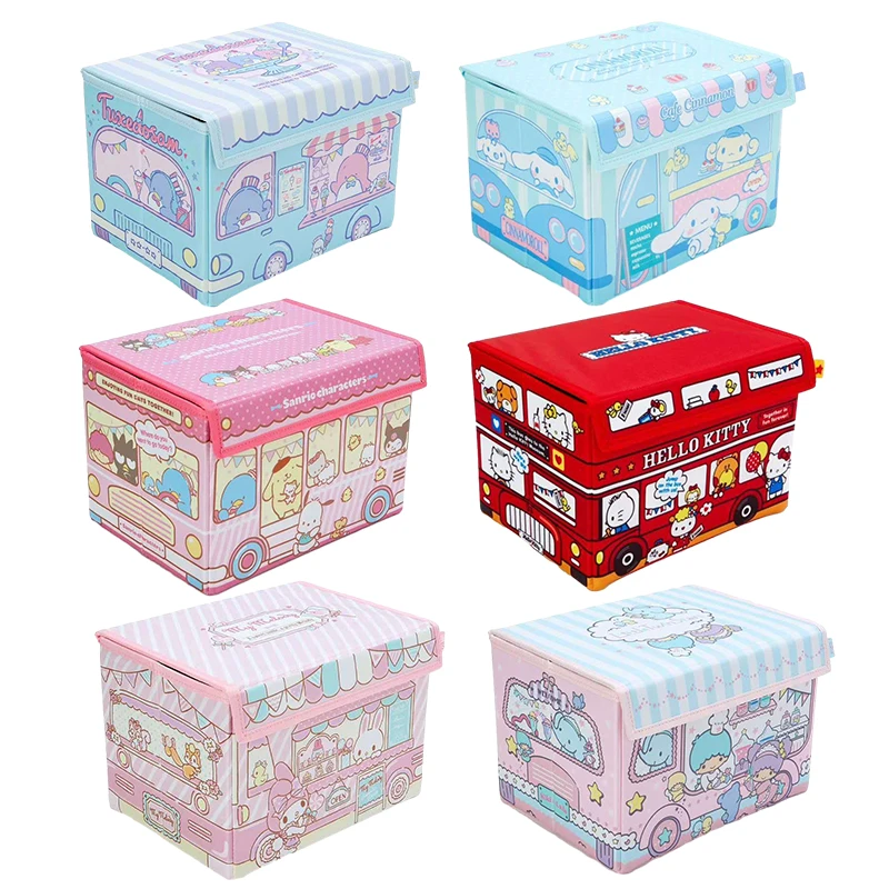 Anime Sanrio Cinnamoroll Hello Kitty My Melody Cute Cosmetic Organizer Cartoon Desktop Clutter Box Birthday Christmas Gift