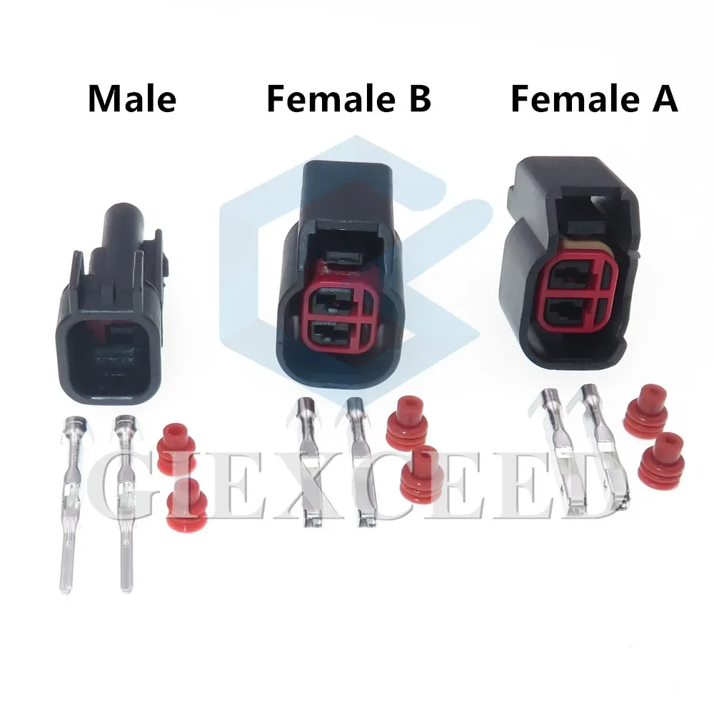 2 Sets AC Assembly 2 Pin 7283-5967-30 EV6 EV14 USCAR Fuel Injector Electrical Connector sr20det rb30 GTR FAST ls2 ls3 Plug
