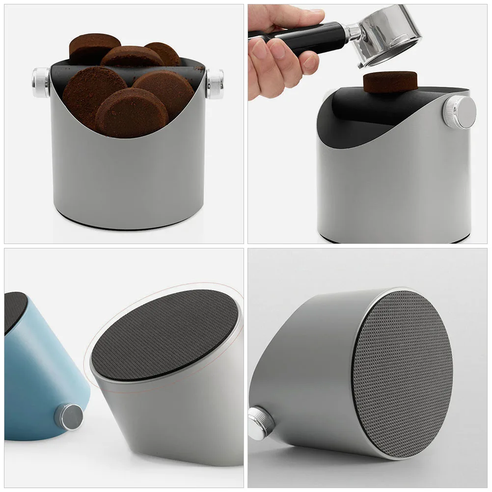 

Steel Espresso Machine Accessories Waste Bin Grounds Container Coffee Station Tools Kitchen Bar Counter Container