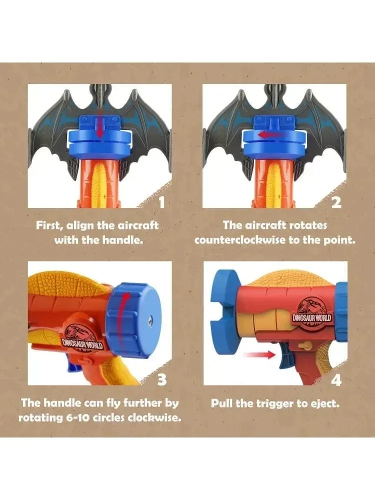 Raketwerper vliegtuigspeelgoed met dinosaurusschuim pterosauriër schietspel voor buiten kinderen 5 6 7 8 jaar oude jongens