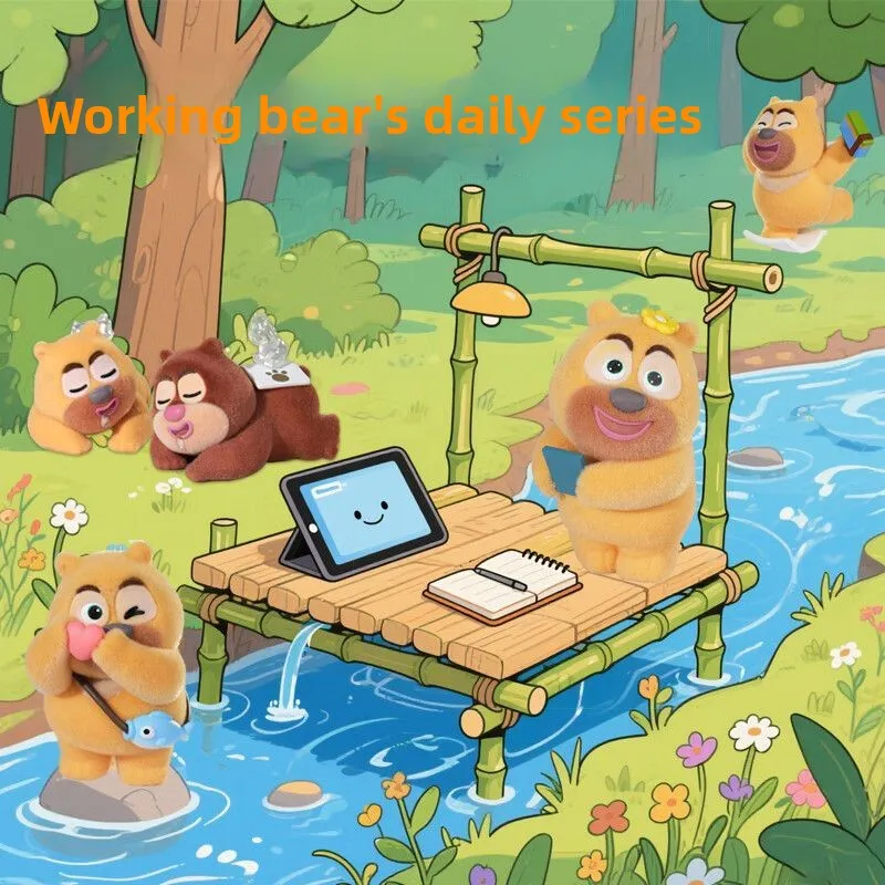 Boonie Bears Mystery Blind Box Daily Life Series Working Bear Figure Cute Desk Decor Gift for Collectors