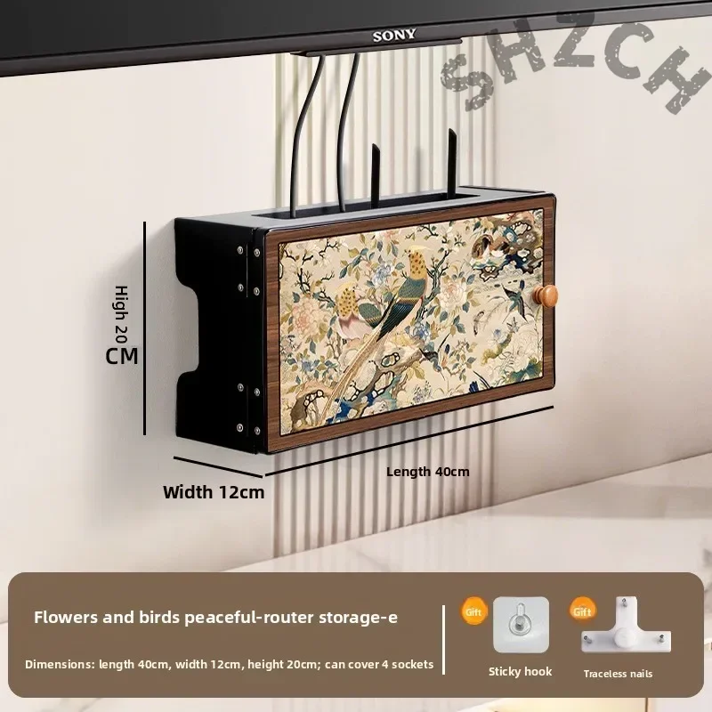 No-Drill Wall-Mount Router Organizer with Swing Door, Eco-Friendly Cable & Device Storage for Home Office view 4