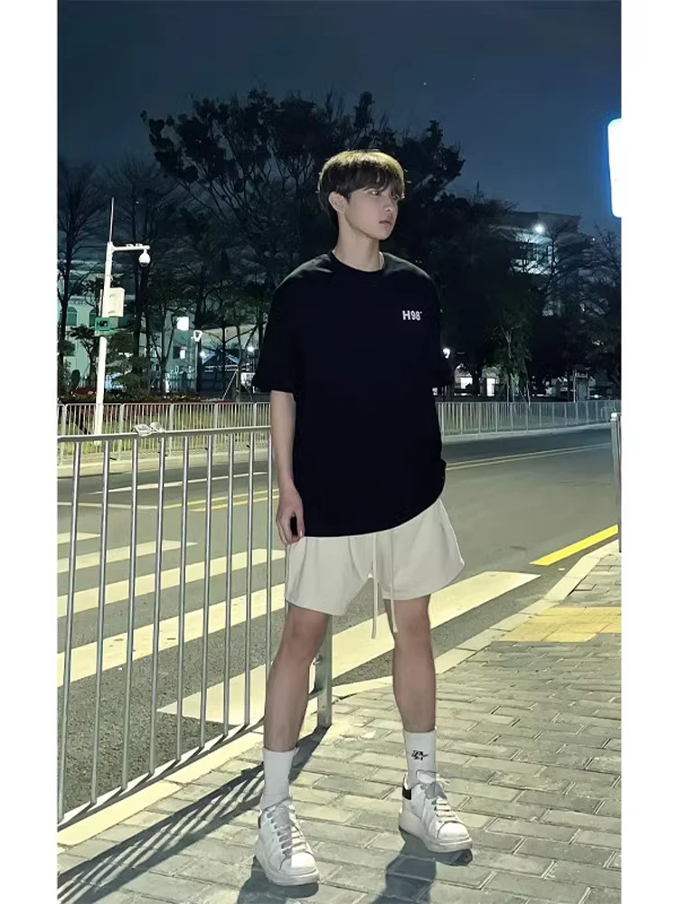 

Легкие американские бейсбольные рта в стиле ретро, мужские летние свободные повседневные брюки пяти дюймов Spor, прямые брюки с высокой талией