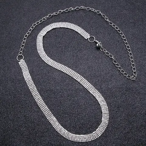 Strassband Bälte Kristallkedjeutsmyckning Bröllopsband Bälten Dam Snyggt Midjebälte för Klänning 10 best sales strassbälten för aftonklänningar - №6