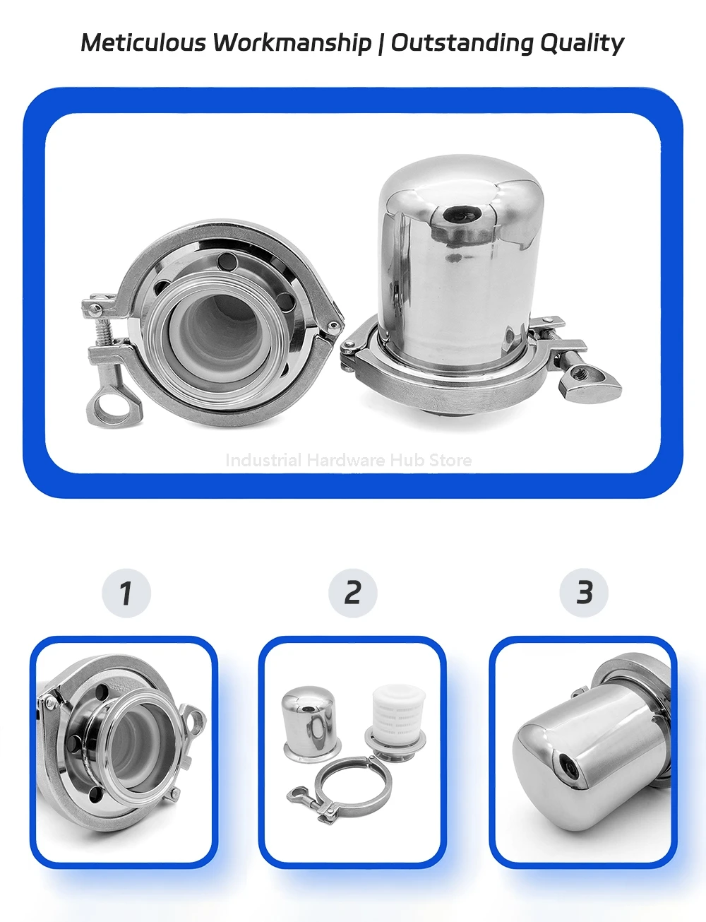 Korrosionsbeständiger Tri-Clamp-Tankentlüftungsfilter aus Edelstahl 304, 2,5 Zoll (38 mm)/5 Zoll (51 mm), Sanitärluftfilter für Sanitärtanks – Detail 11