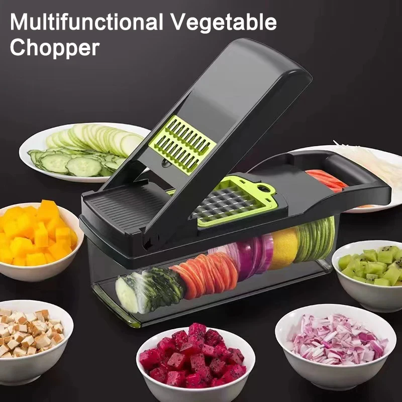 Vegetable Chopper Multifunctional 15-Pack Various Onion Cutter Food Graters Chopper Slicer Dicer Detachable Kitchen Accessories