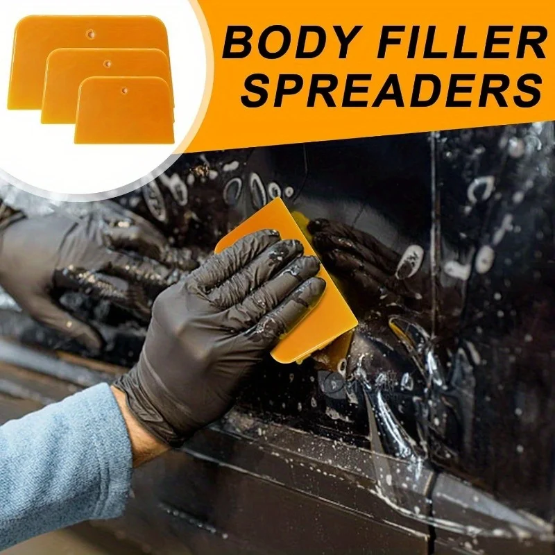 

6Pcs Reusable Plastic Spreader Set, Automotive Body Filler Spreader for Putty Glaze Application
