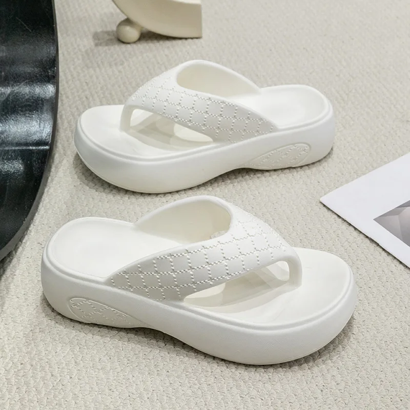 

Summer New EVA Thick-soled Dormitory Flip-flops for Women Wearing Elevating Soft Sole Non-slip Flip-flops for Women 2025
