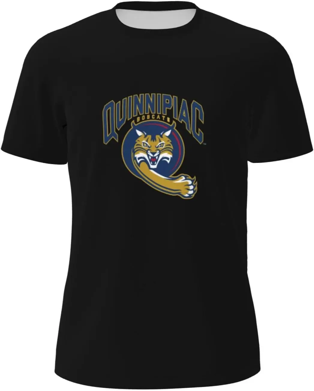 Lujzwop Quinnipiac University Logo Men's Crew Neck T-Shirt, Dry Moisture Wicking, Breathable Mesh Short Sleeve