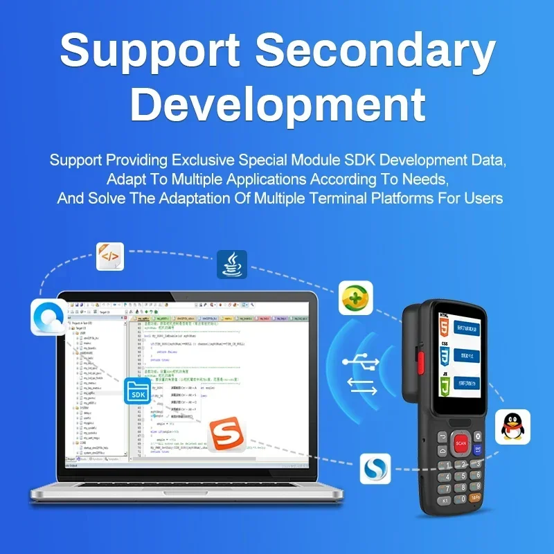 

NEW CENAVA 2.8 Inch Android 9 System Handheld Pda With Digital Buttons for Warehouse Scan
