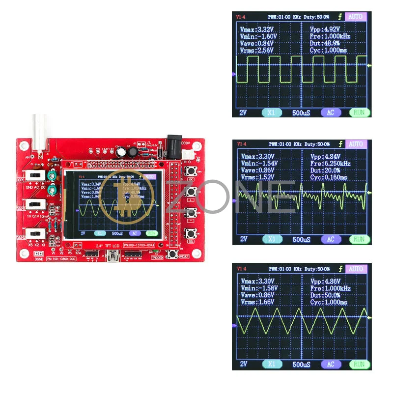 2.4" TFT Digital Oscilloscope 1Msps Kit Parts for Oscilloscope Making Electronic Learning Set DSO FNIRSI-138+P6100 Probe