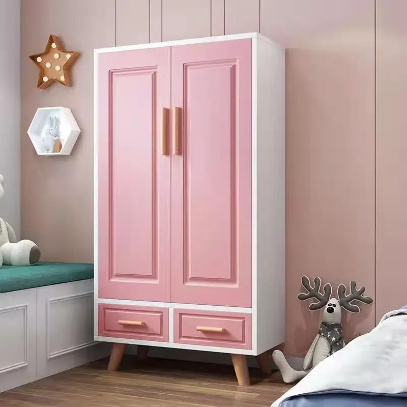 Neuester bunter Kleiderschrank 2021, Holzschrank, moderner, minimalistischer Schlafzimmer-Kinderschrank