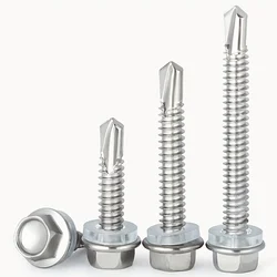 20pcs Hex Stainless Steel Self Drilling Screws 410 Stainless Steel Self Drilling Screws Set Hex Stainless Steel Self Screws