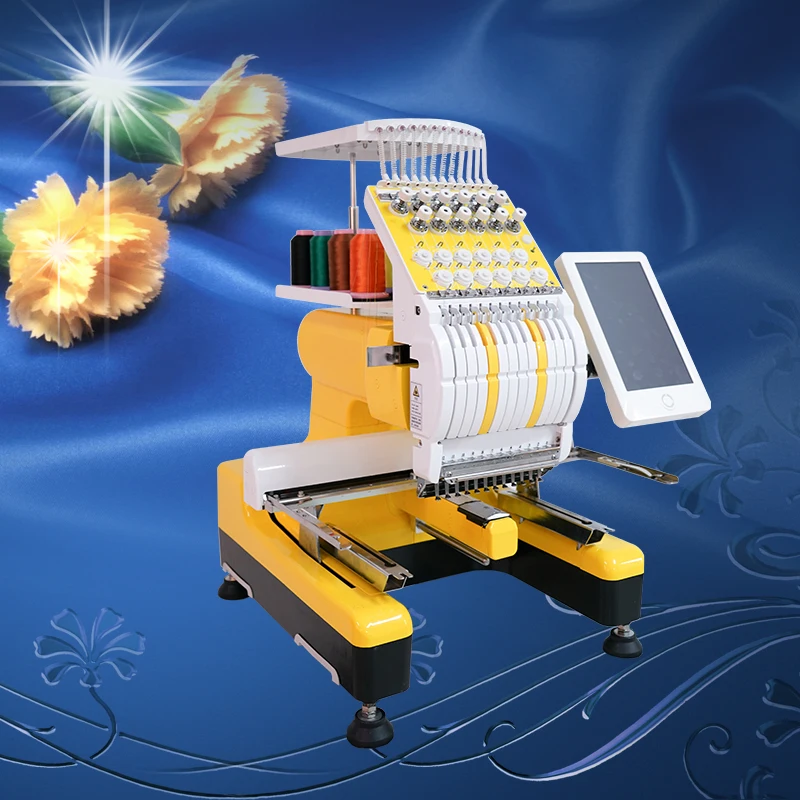 Yonthin 12 Needles Single Head Home Used Computerized Embroidery Machines Prices for Varies Functions