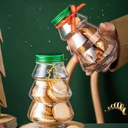 1PC 500ml Christmas Tree Sweet Jar DIY Gift Candy Cookie Snack Chocolate Packing New Year Decoration Boxes