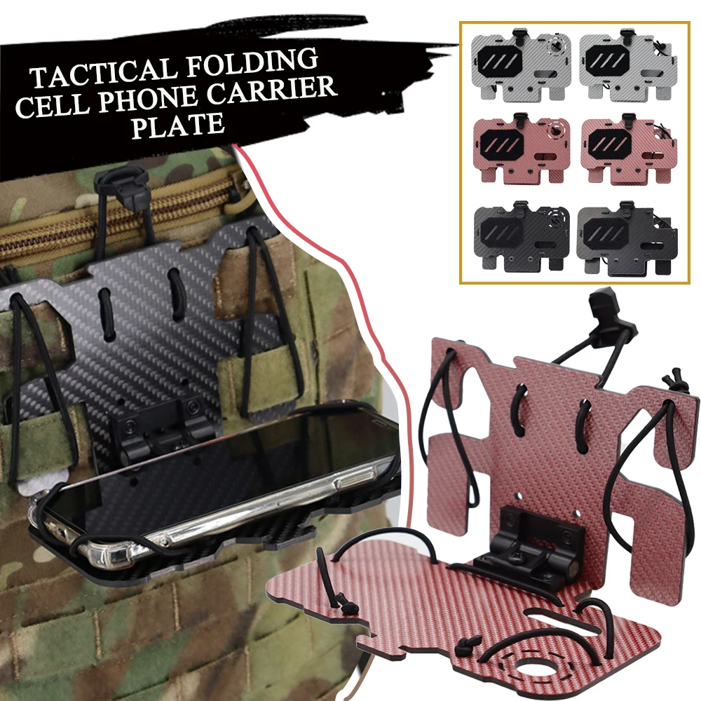 

Tactical Folding Cell Phone Carrier Plate MOLLE Navigation Board Phone Holder Vest ChestQuick Access Gear Airsoft Accessorie