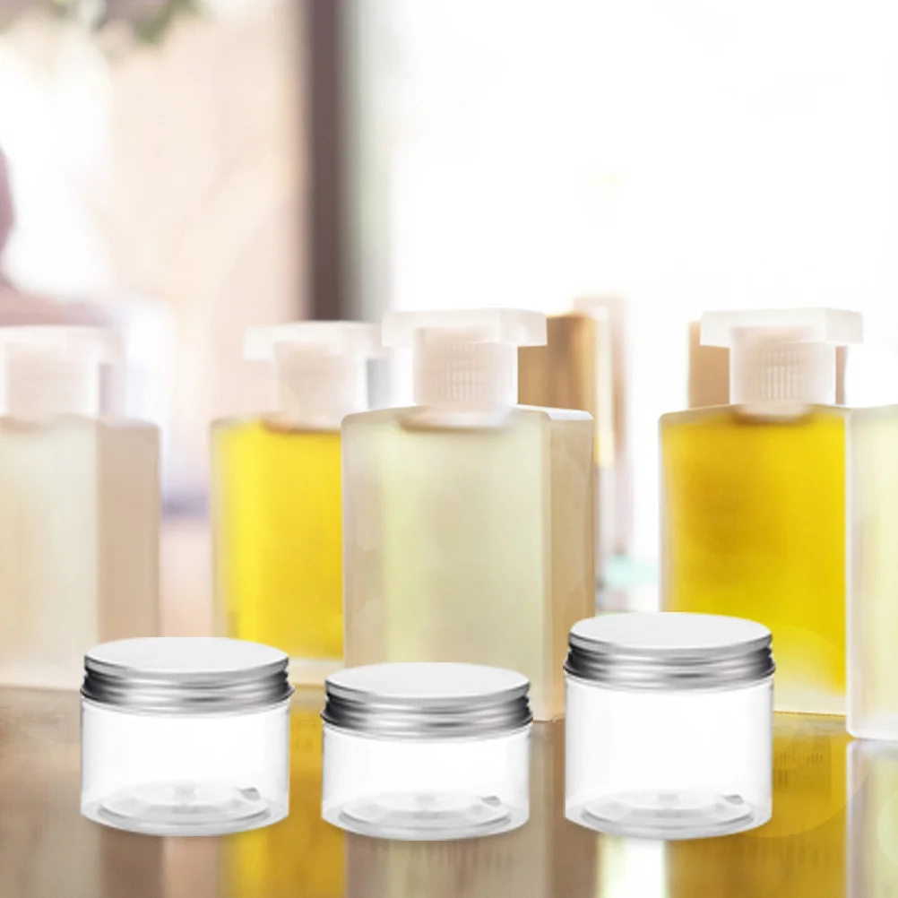 3Pcs Empty Cream Jars Premium Plastic Lotion Containers for Travel Skincare Storage Round Screw Top Refillable Sample Bottles