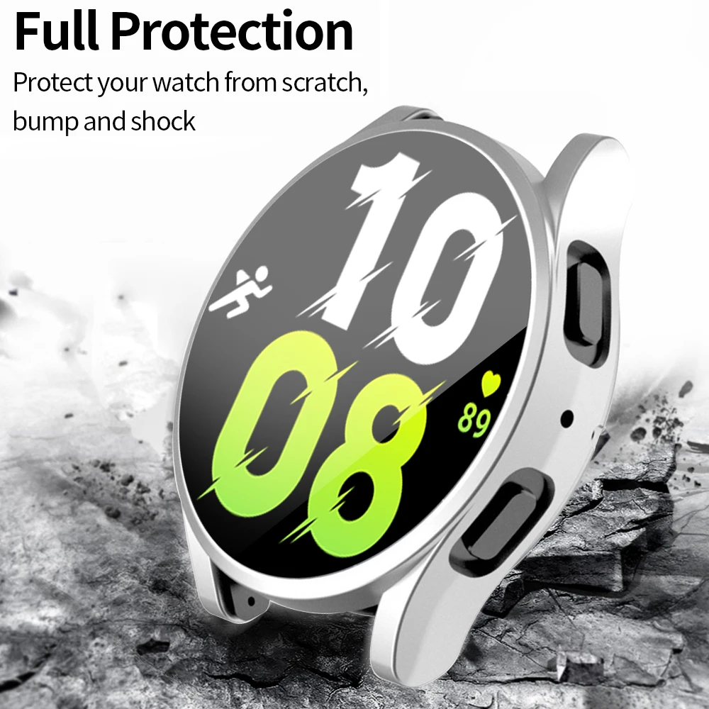 Soft TPU Case for Samsung Galaxy Watch 4/5/6/7 40mm 44mm Screen Protector All-Around Protective Cover for Watch 6 47mm 43mm