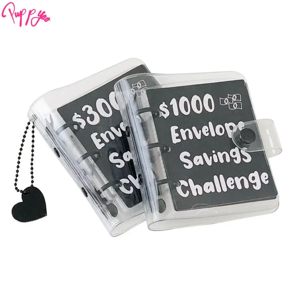 $150/300/500/1000 Mini Budget Binder Reusable Cash Envelopes Savings Challenges Book Waterproof PVC Envelope Savings Challenge