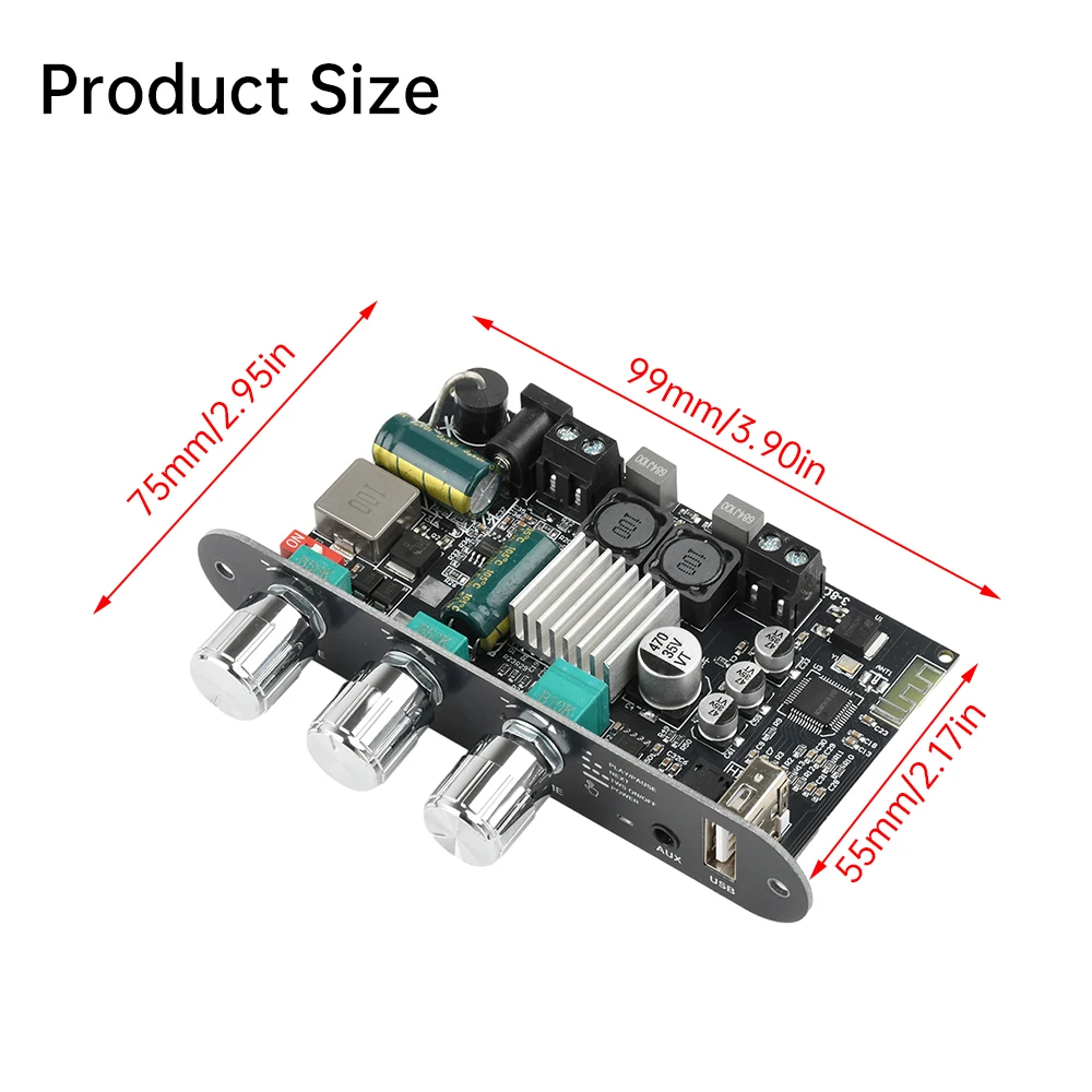 โมดูลเครื่องขยายเสียง ZK-1001U Mono 100W TPA3116D2 บลูทูธ 5.3 เครื่องขยายเสียงดิจิตอล โมดูล AMP สำหรับโฮมเธียเตอร์ AUX