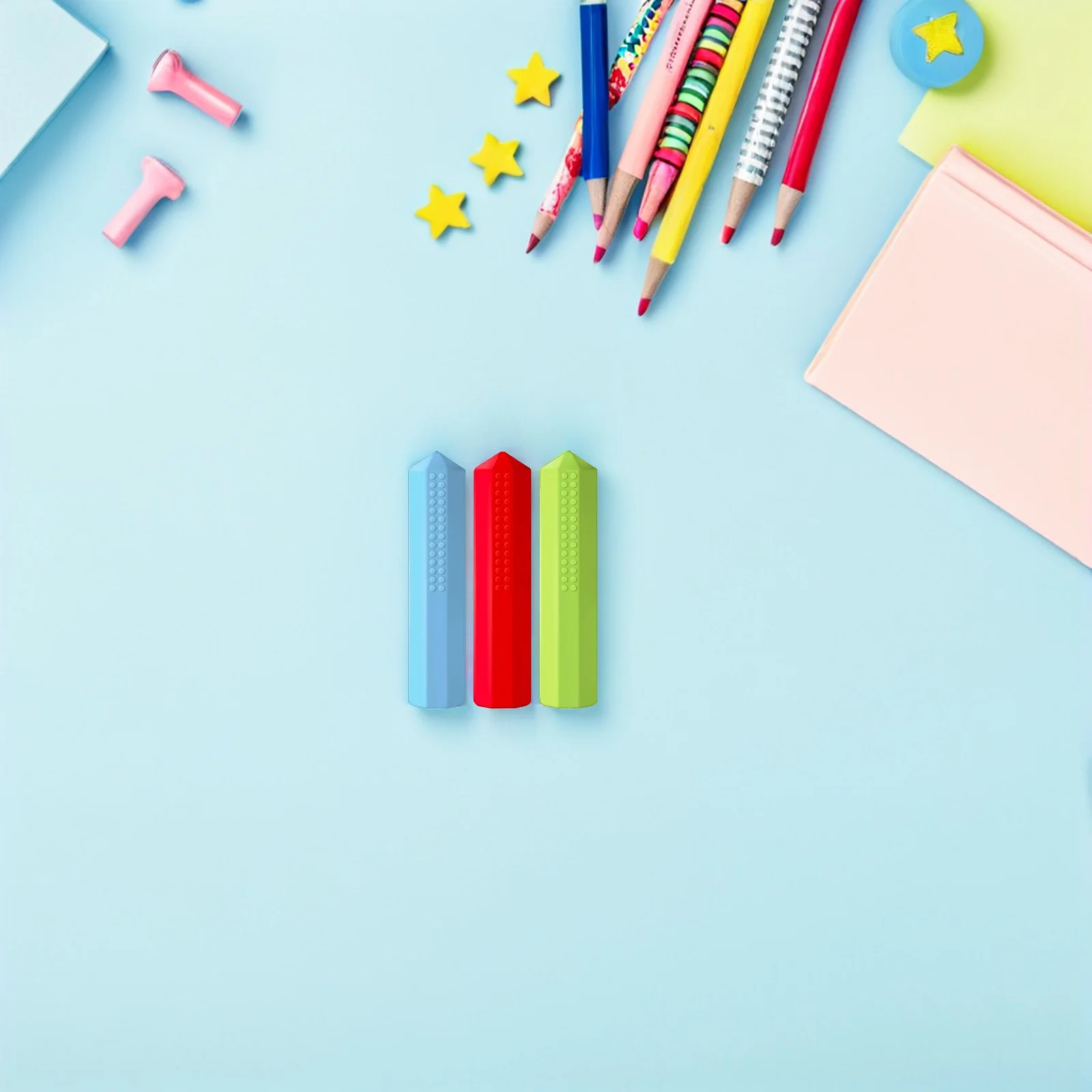 6Pcs Sensory Chew Pencil Topper Silicone Cap for Emotional Wellbeing Tactile Stimulation Universal Accessory Kit