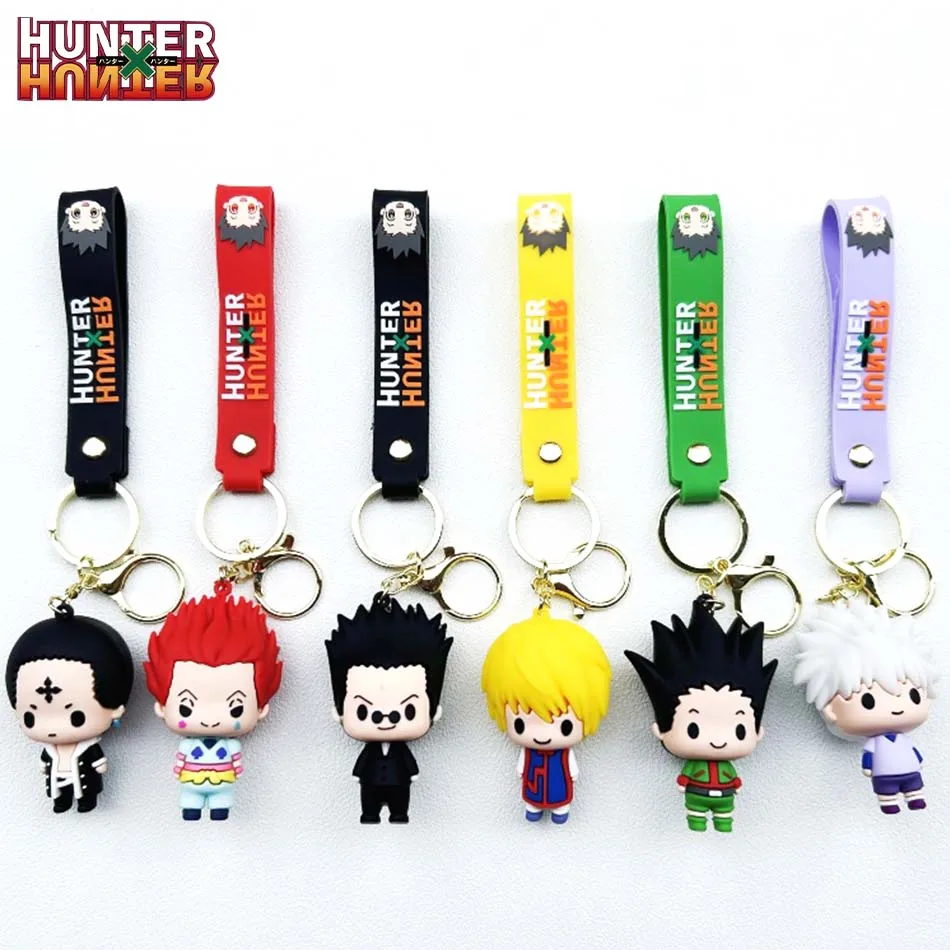 Anime HUNTER X HUNTER Figure Keychain Silicone GON·FREECSS Doll Pendent Keyring Car Key Holder Accessories Jewelry Kids Toy Gift