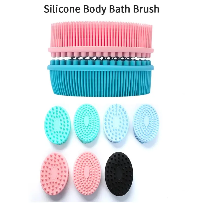 Silicone Body Brush Baby Shower Sponge Dry Massage Bath Towel for Body Bast Silicone Body Scrubber  Back Scrubber