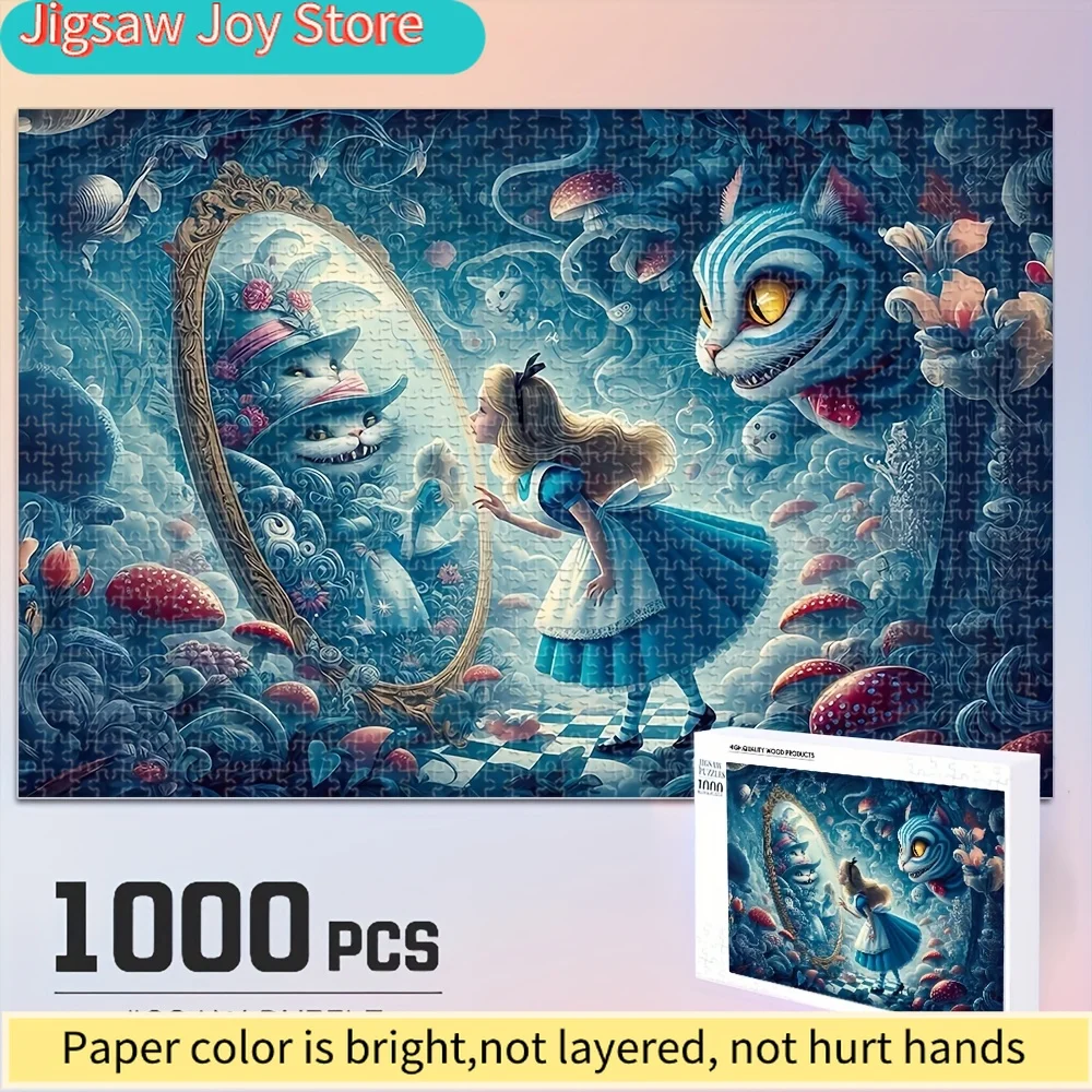 

Alice in Wonderland Wooden Puzzle Jigsaw - Thick & Sturdy Cardboard, No Sharp Corners, Novel Pattern, Perfect for Family Fun G