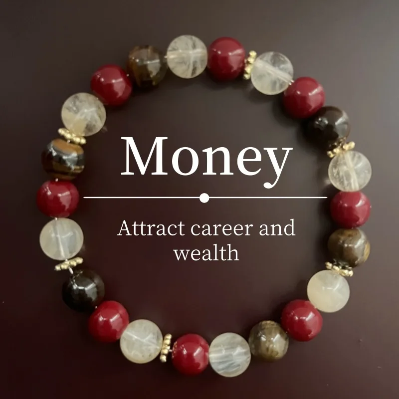 

Браслет из натурального камня с кристаллами, богатство, элитный светильник, роскошный тигровый глаз, красный агат, белый нефрит, ювелирные изделия, оптовая продажа