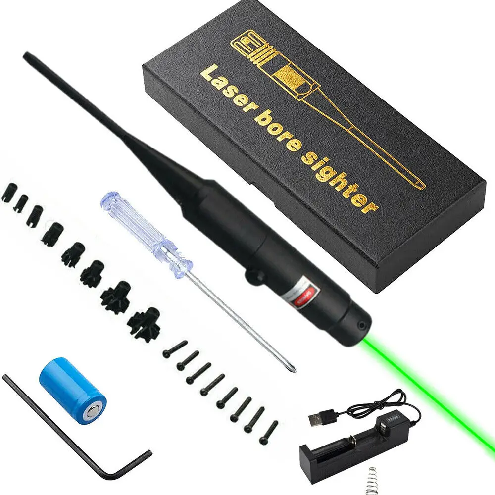 Green Laser Bore Sighter Kit .177 to .50 .78 12AG Multiple Caliber Boresighter