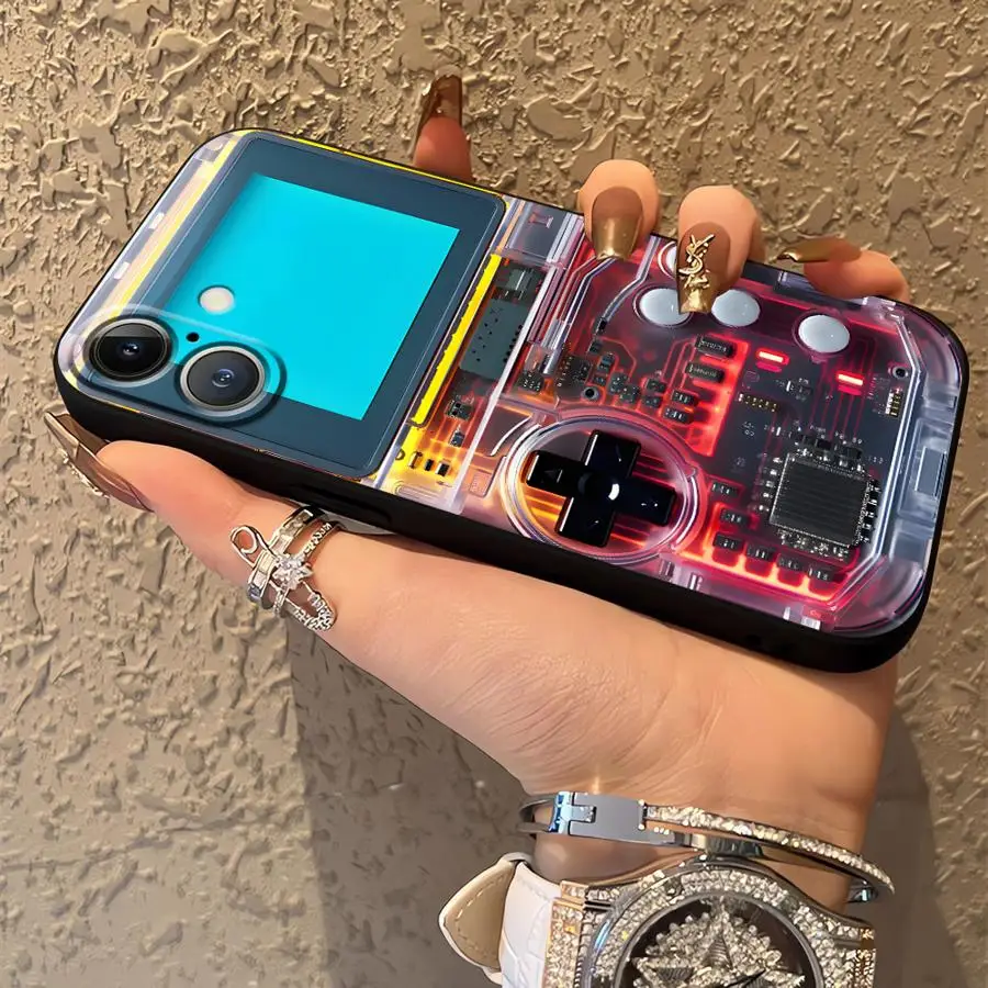 حافظة لهاتف آيفون 15 16 14 Plus XR 17Air 7 8 13 12 11 17 Pro Max XS Max وحدة تحكم الألعاب الحمراء