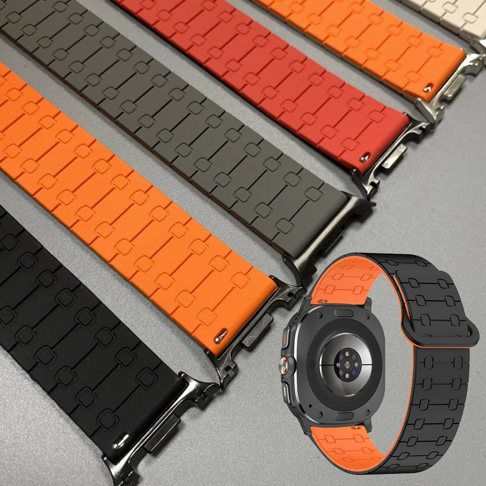 لساعة سامسونج جالاكسي 8 حزام معصم سيليكون مغناطيسي لساعة سامسونج جالاكسي 8 40 44 مللي متر/8 كلاسيكي 46 مللي متر سوار بدون فجوات