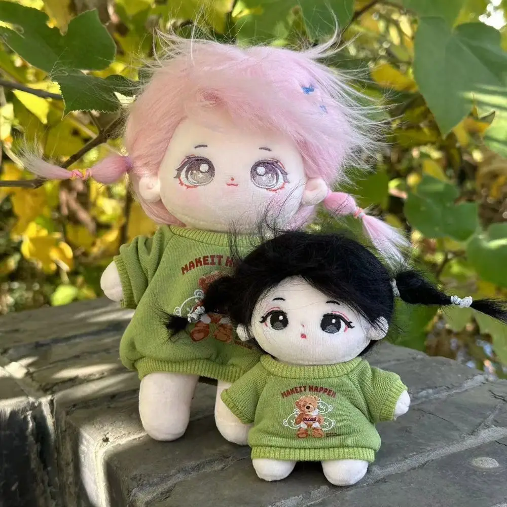 

Hoodless Sweatshirt for 20cm Cotton Dolls Outfits Mini Mini Clothes Handmade Sweatshirt Cartoon Bear Pattern Colorful
