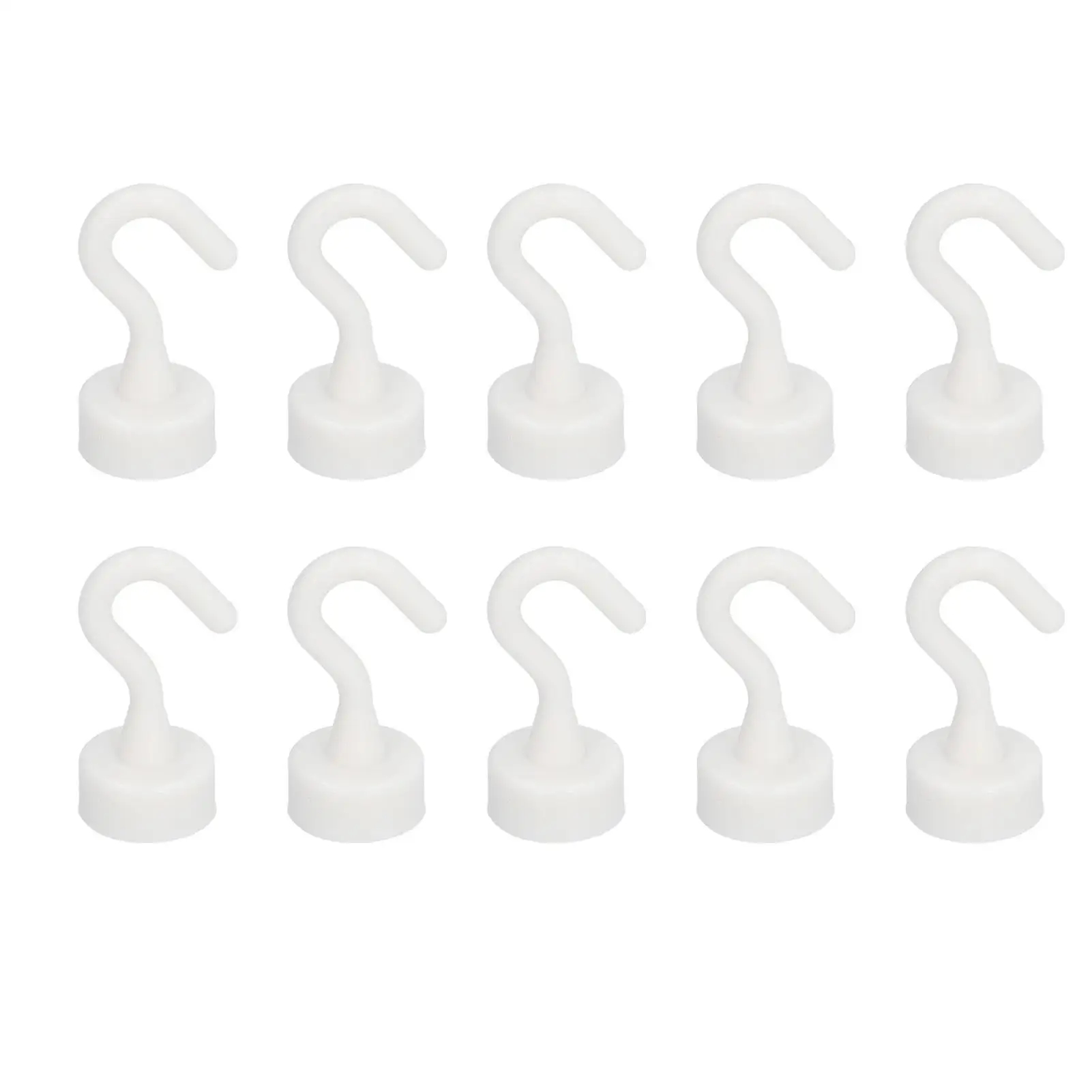 10Pcs Magnetic Hooks Set White Heavy Duty ABS Compact for refrigerator Microwave 11lb Utility