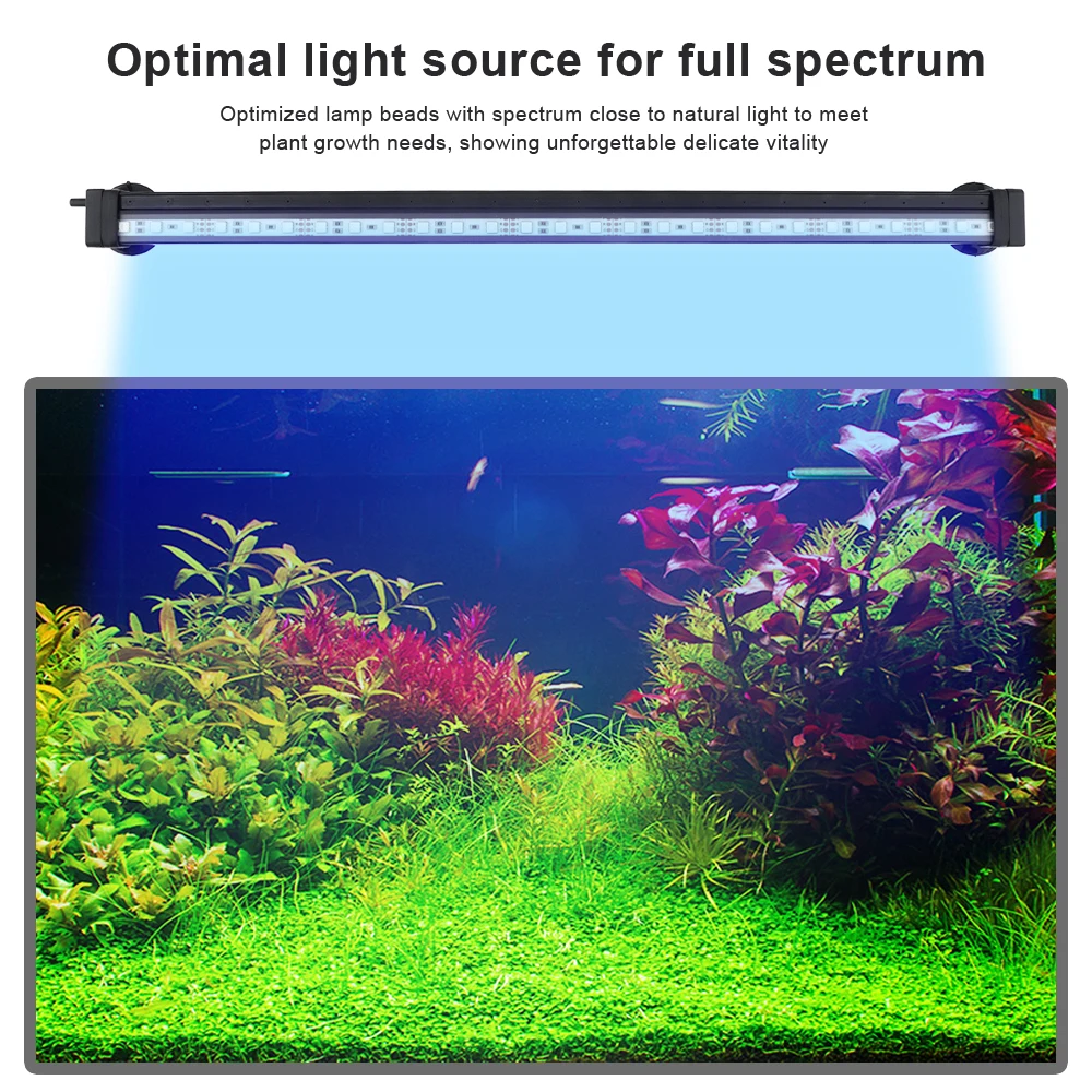 APP Control Aquarium Lamp RGB LED Aquarium Light Underwater Submersible Bubble Lamp Fish Tank Light Bar with Remote Control