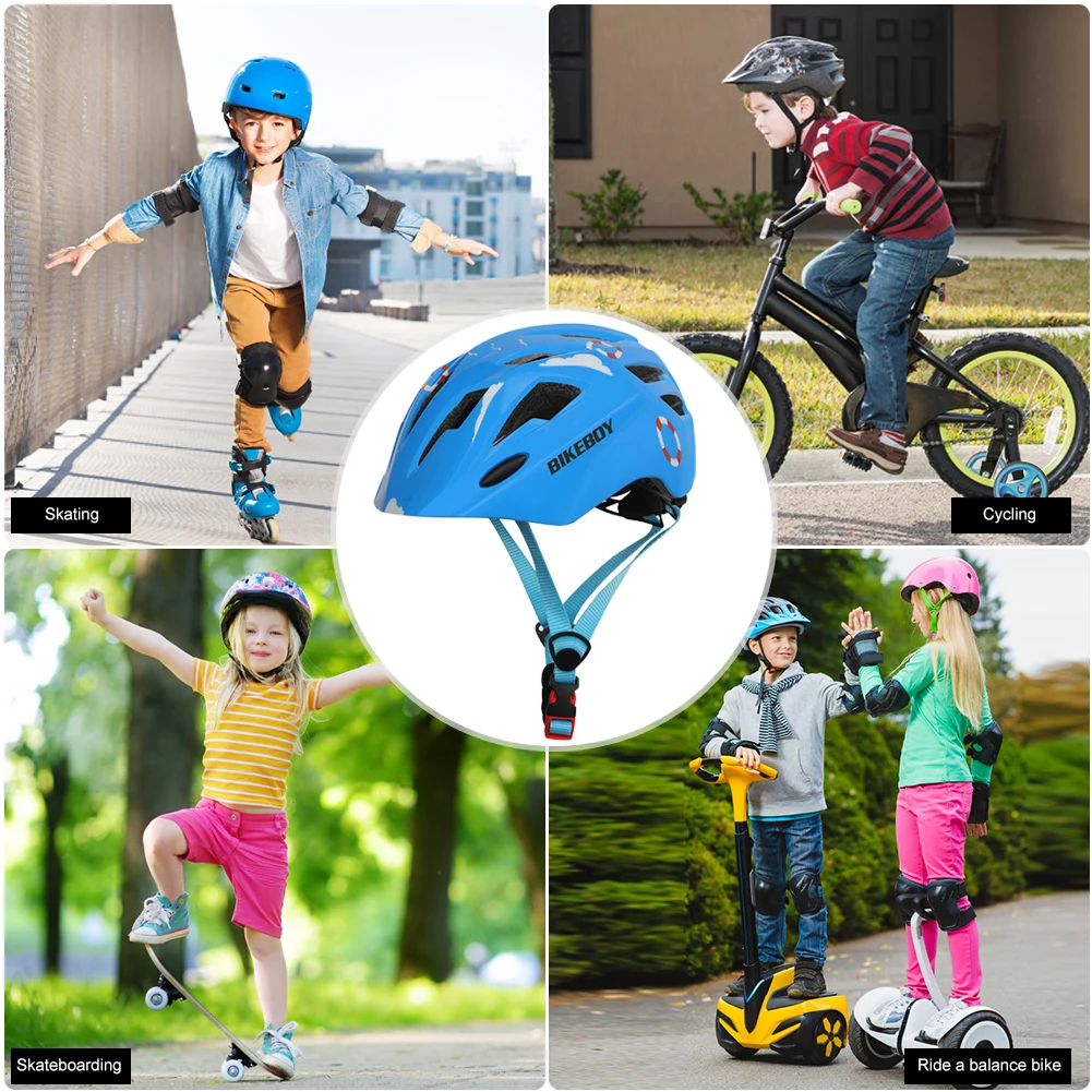 Kids Cycling Helmet Breathable Safety Helmet with Taillights Bicycle Helmet Lightweight for Skateboard Balance Bike