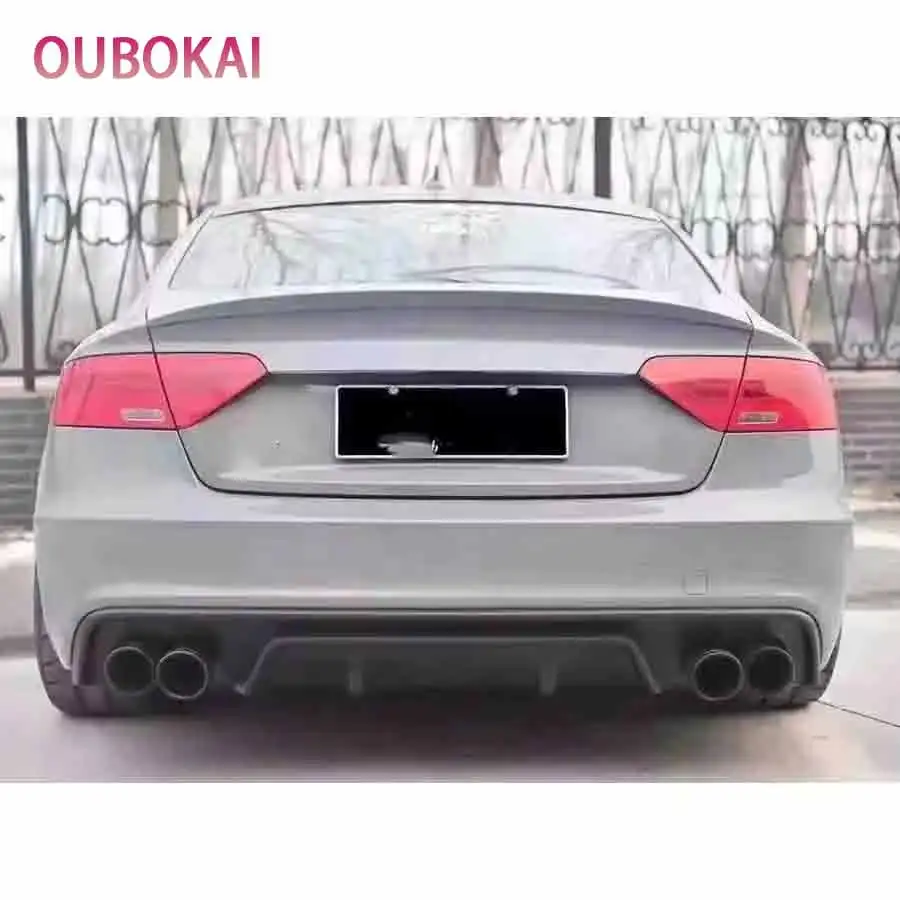 For Audi A5 Coupe 2009-2011 Regular Four-door Carbon Fiber Car Rear Bumper Diffuser Rear Splitters Spoiler Back lip body kit view 2