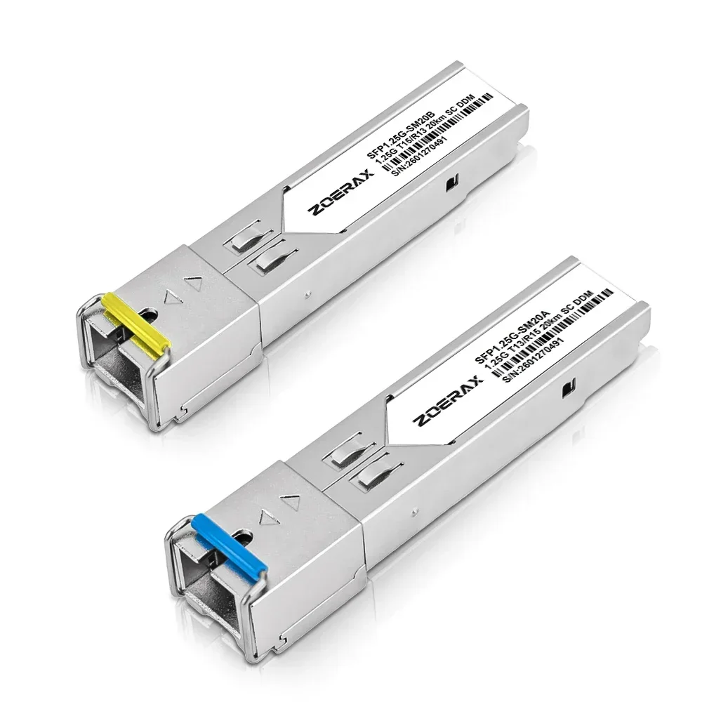 ZoeRax Gigabit Ethernet Media Converter 1 SC Fiber Port 2 RJ45 Ports 1.25G Single Mode SFP Transceiver Support Up to 20km