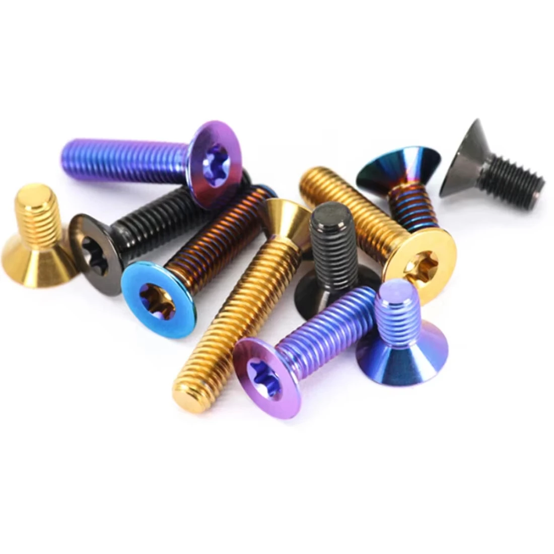 1Pcs TC4 Titanium Alloy Bolt M3 M4 M5 M6 Flat Countersunk Head Six Lobe Torx Screw For Electric Bicycle Motorcycle Modification