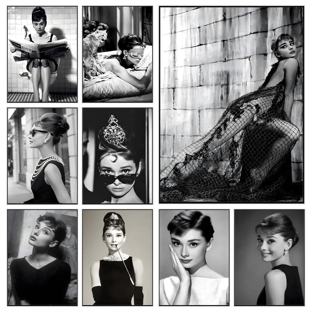 actress classic Audrey Hepburn Poster Modern Luxury Wall Poster Home Decor Space Enhancer