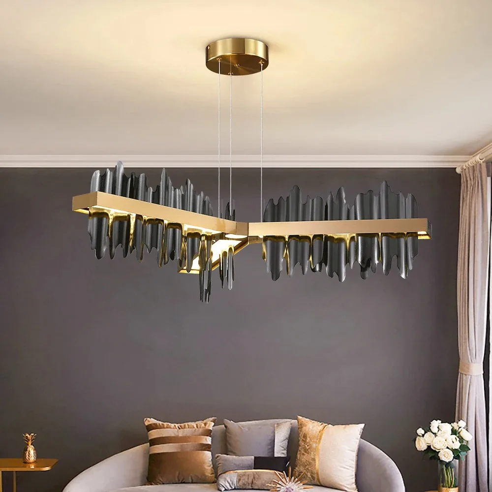 Modern Chandeliers For Living Room Circle Pendant Lamp Luxury Home Decor Light Fixtures Dining Room Bedroom Led Dimmable Lustres