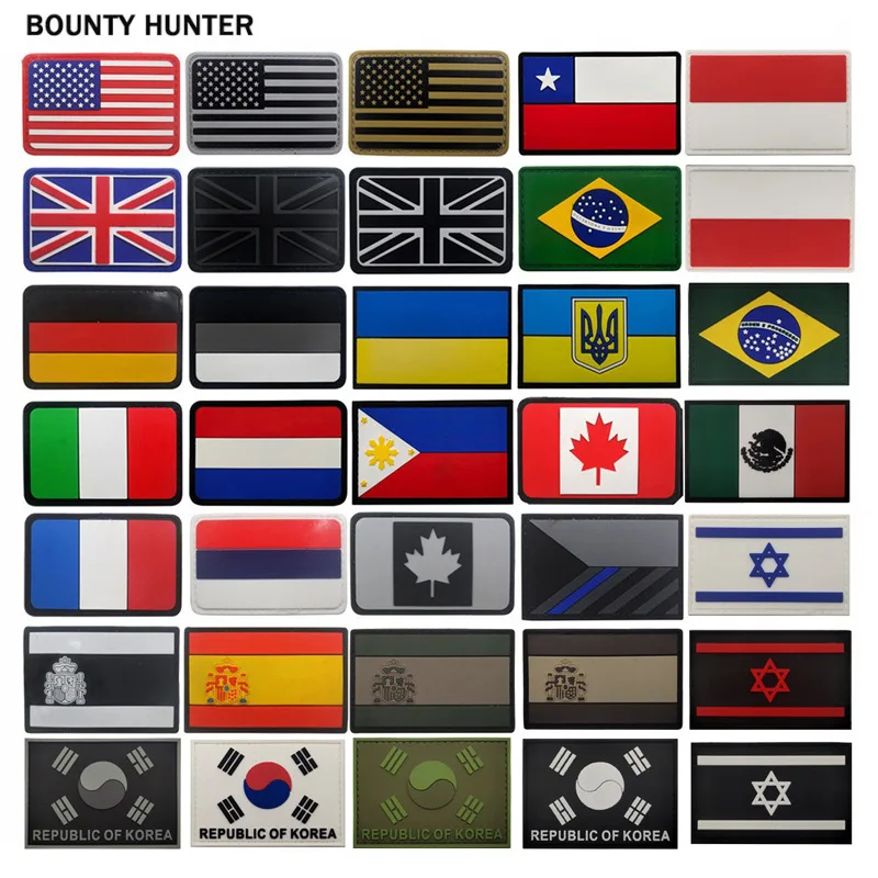 PVC Flags Patch Armband Badges,UK,US,Spain France,UAE,Saudi,Germany,Russia,Czech,Netherlands,Mexico,Canada With Hook on Backpack