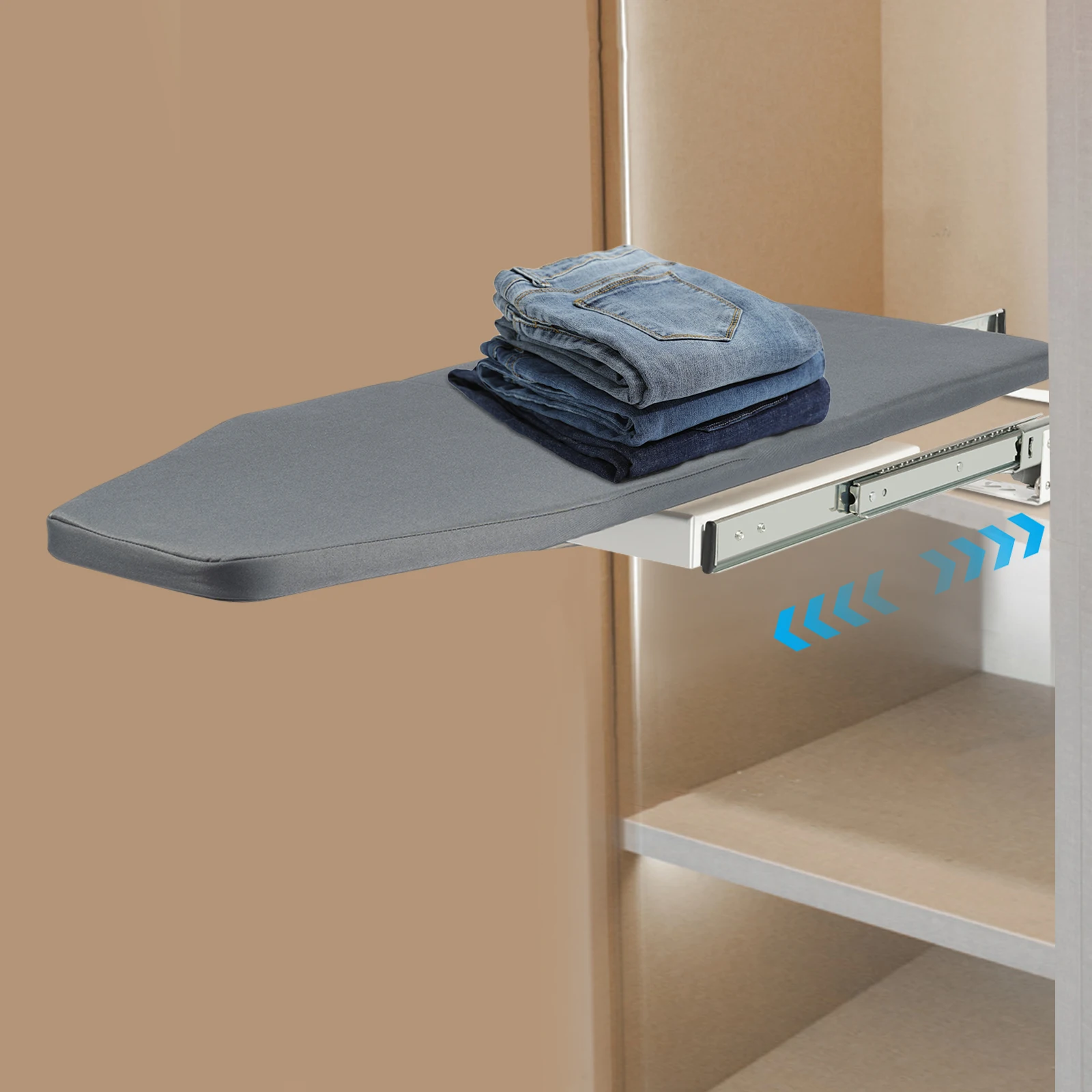 

Table Top Ironing Board with Wall Mount, Portable Space Saving Mini Laundry Room Iron Board, Foldable Small Ironing Board, Gray