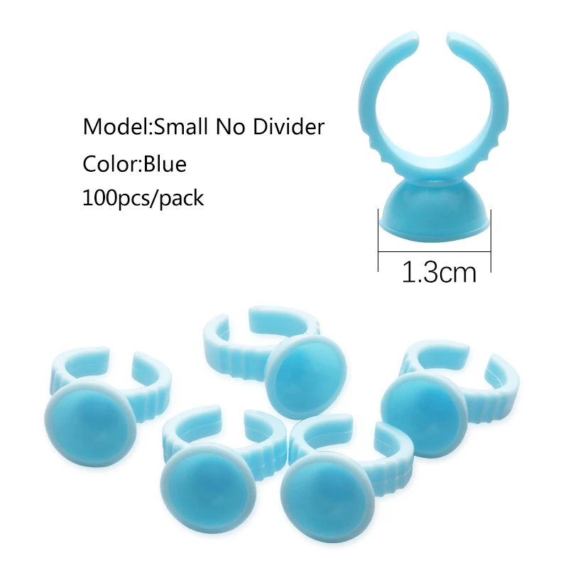 100 stücke Einweg Kleber Ring Tasse Für Wimpern Fan Tattoo Pigment Halter Wimpern Verlängerung Container Kleber Halter Make-Up Liefert
