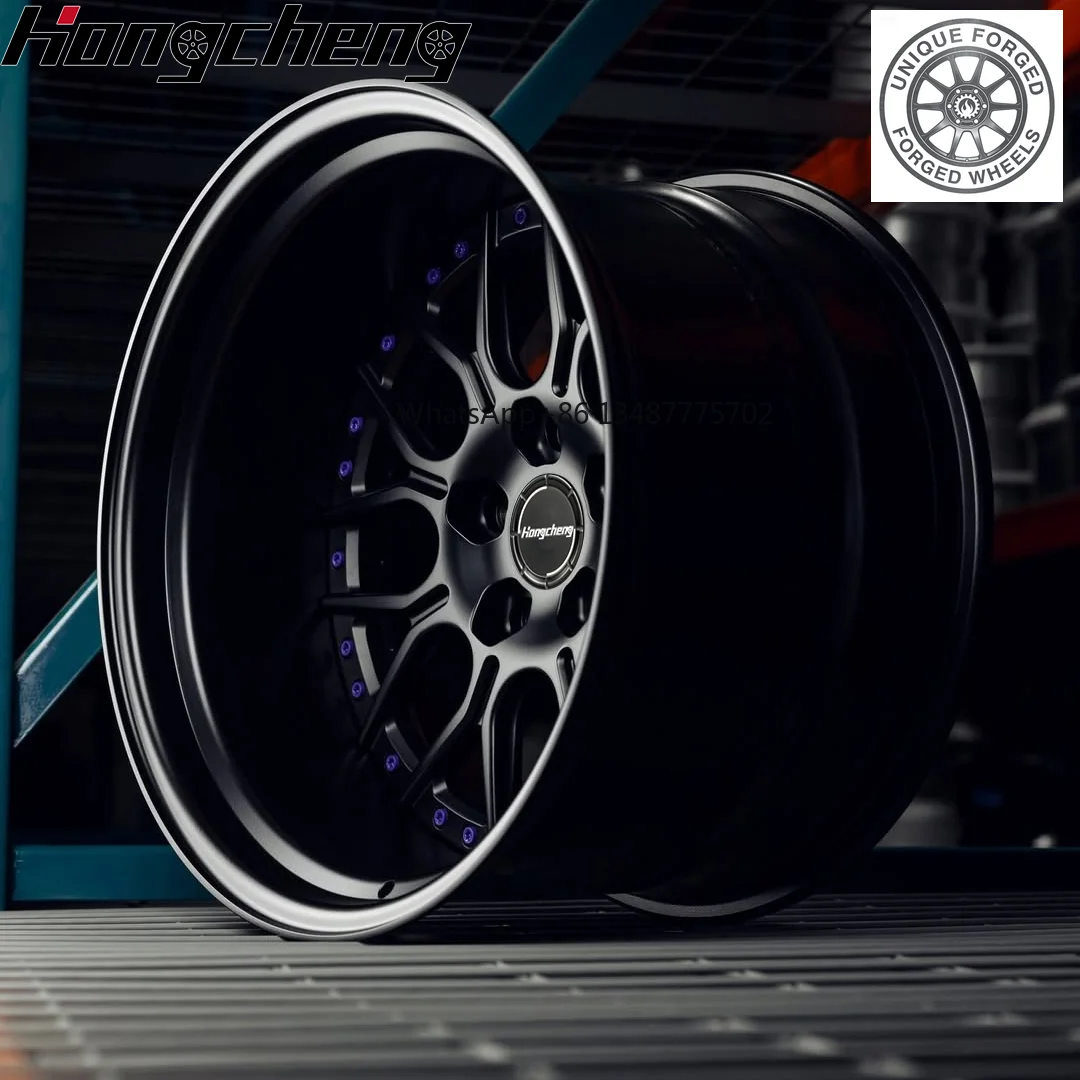 New style Matte Black Deep Dish 2-Piece Forged Passenger Car Wheels 5x114.3 5x120 5x130 5x127 18 20 22 Inch Wheels For RR For Ni