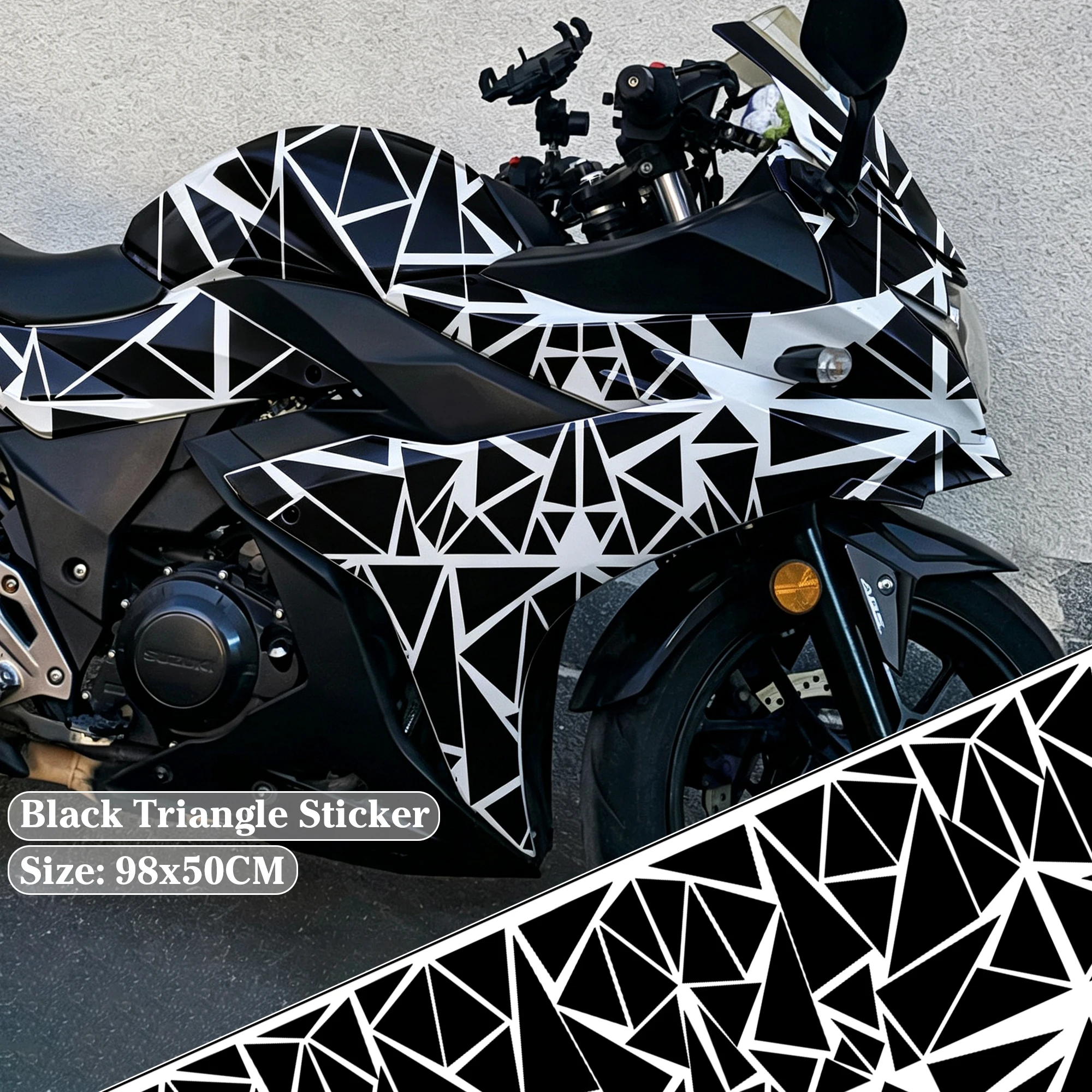 1 Set Dreieckige Geometrische Motorrad-Aufkleber Wasserdichter Vinyl-Aufkleber Universell für Autofenster, Roller, Karosserie, Kraftstofftank-Dekoration – Detail 4