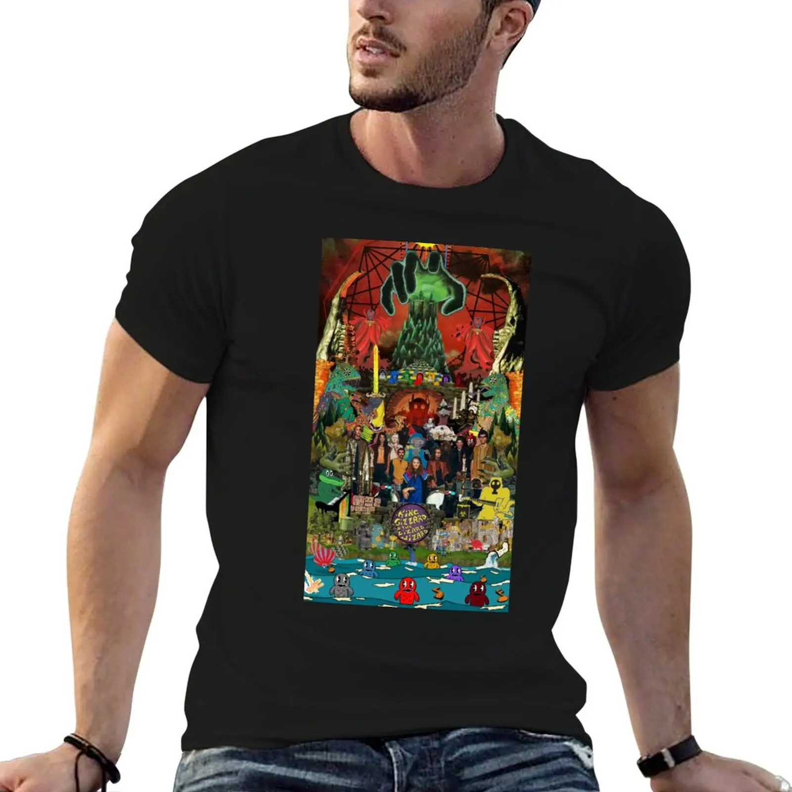 Collage King Gizzard and the Lizard Wizard - toutes les recettes sont reversées à une association caritative - T-shirt du groupe King Gizzard's Altered Beasts Club